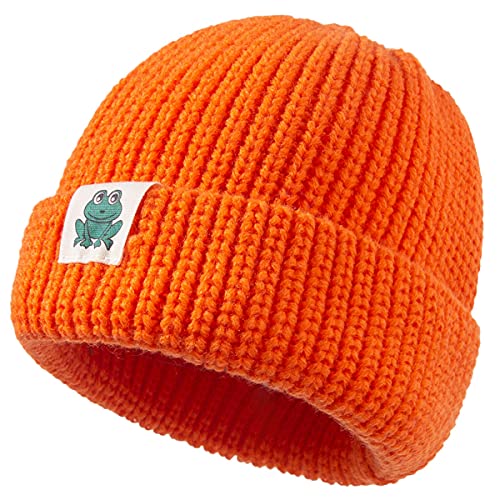 Yixda Unisex Baby Mütze Kleinkind Jungen Mädchen Warm Beanie Mütze Strickmütze (Orange) von Yixda