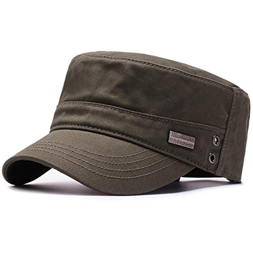 Yixda Unisex Baseball Caps Army Military Flat Cap Sonnen Outdoor Sport Kappe (Fashion Armeegrün) von Yixda