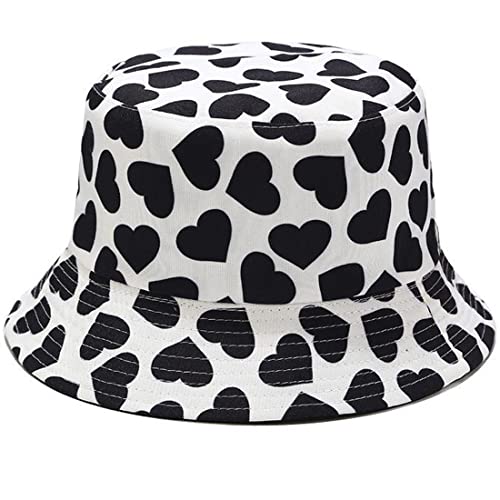 Yixda Unisex Fischerhüte Outdoor Faltbarer Bucket Hat Eimerhut Sonnenhut Strandhut (Liebe Schwarz) von Yixda