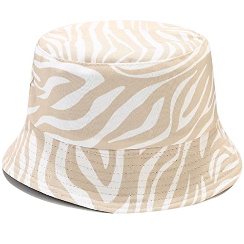 Yixda Unisex Fischerhüte Outdoor Faltbarer Bucket Hat Eimerhut Sonnenhut Strandhut (Zebra Khaki) von Yixda