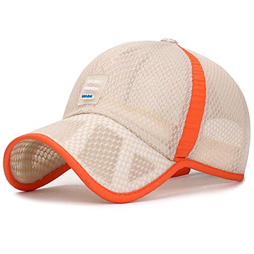 Yixda Unisex Jungen Mädchen Baseball Kappe Mütze Kinder Trucker Mesh Cap (Beige) von Yixda