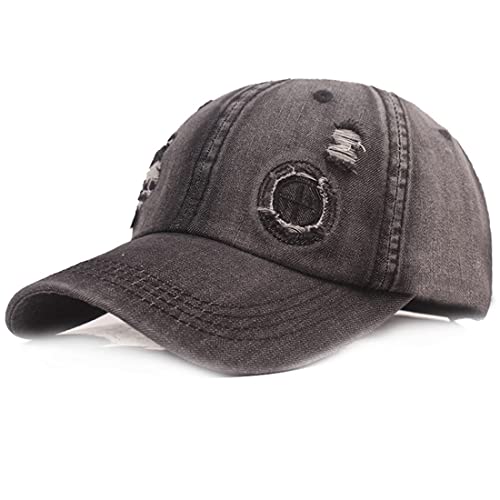 Yixda Vintage Basecap Unisex Denim Outdoor Sports Sonnenhut Jeans Mütze Baseballkappe (Black 06) von Yixda