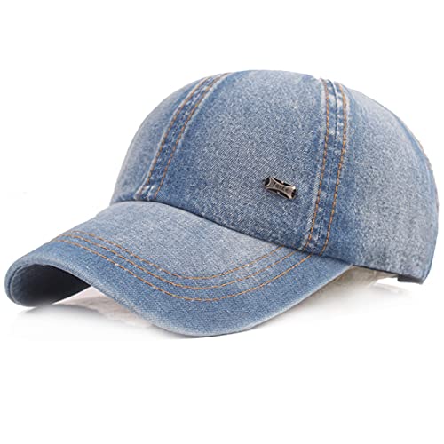 Yixda Vintage Basecap Unisex Denim Outdoor Sports Sonnenhut Jeans Mütze Baseballkappe (Blau 02) von Yixda