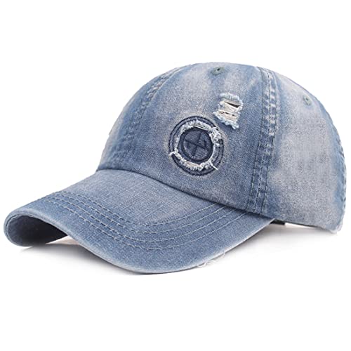 Yixda Vintage Basecap Unisex Denim Outdoor Sports Sonnenhut Jeans Mütze Baseballkappe (Blau 07) von Yixda