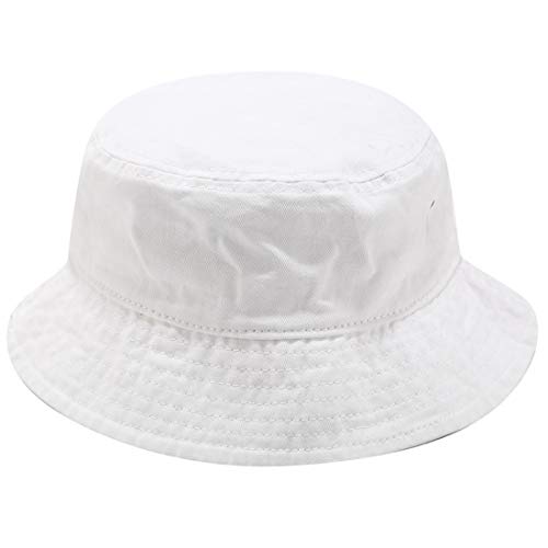 Yixda Vintage Cotton Fischerhut Sonnenhut Washed Retro Outdoor Bucket Hat (Weiß) von Yixda
