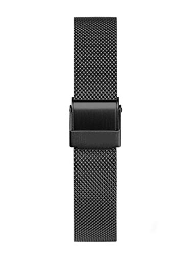 Yiyida Armband 14 16 18 20 mm Breite Ersatzarmband Edelstahl Uhrenarmband – Schwarz und Silber Metallarmband für Damen und Herren Uhren von Yiyida