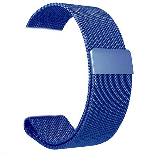 Yiyida Herren Damen Edelstahl Magnet Armbänder Schnellspanner Uhrenarmband 18mm 20mm 22mm,Blau von Yiyida