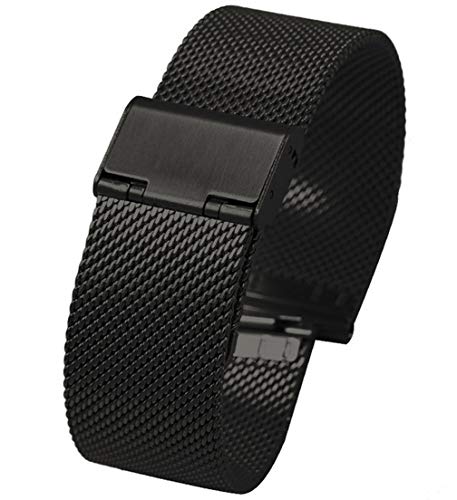 Unisex Edelstahl Uhrenarmband Mesh Metallarmband 16 18 20 22 24 mm Breite Ersatzarmband für Damen und Herren Uhren von Yiyida