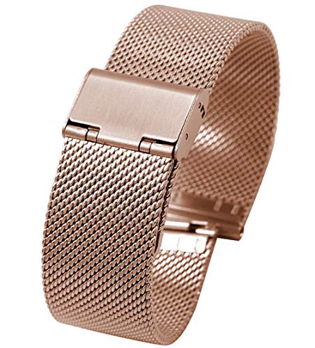 Unisex Edelstahl Uhrenarmband Mesh Metallarmband 16 18 20 22 24 mm Breite Ersatzarmband für Damen und Herren Uhren von Yiyida