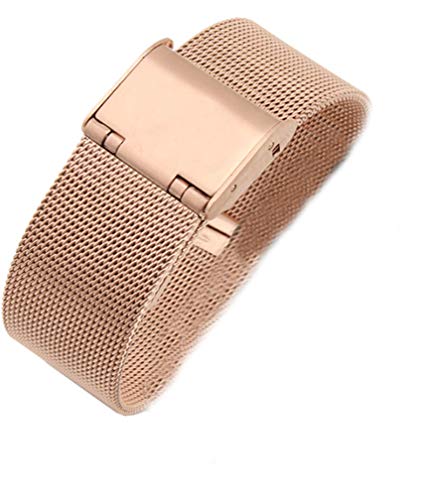 Unisex Mesh Edelstahl Uhrenarmband für Herren Damen Doppel-Druckknopf Schnalle Mailänder Metallarmband von Yiyida