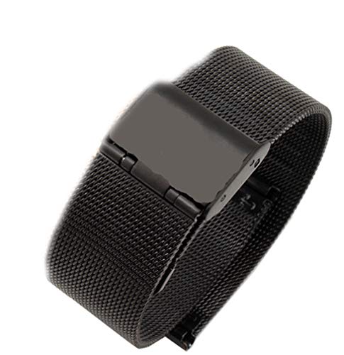 Unisex Mesh Edelstahl Uhrenarmband für Herren Damen Doppel-Druckknopf Schnalle Mailänder Metallarmband von Yiyida