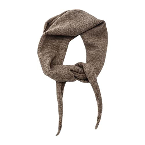 Yizelli 110x32cm Dreiecksmuster Strickschal für Frauen Einfarbig Herbst Winter Warm Schal (Kaffee) von Yizelli