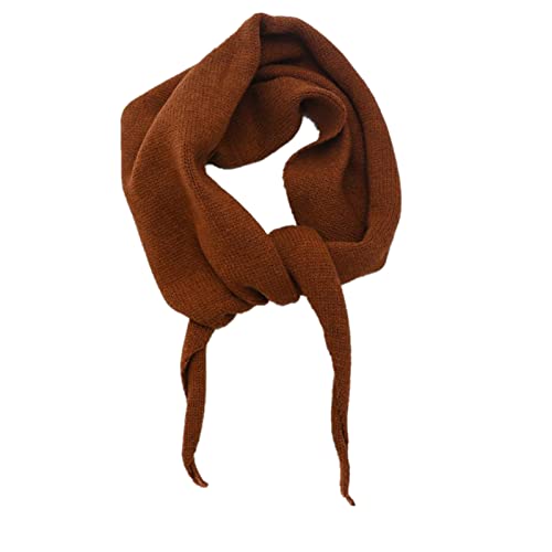 Yizelli 110x32cm Dreiecksmuster Strickschal für Frauen Einfarbig Herbst Winter Warm Schal (Karamell) von Yizelli