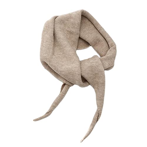 Yizelli 110x32cm Dreiecksmuster Strickschal für Frauen Einfarbig Herbst Winter Warm Schal (Weizen) von Yizelli