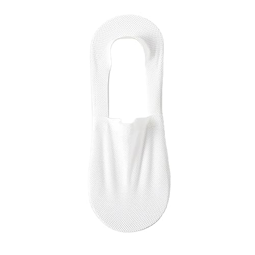 Yizelli 3 Paar Sommer Dünne Atmungsaktive Ice Seiden Socken Herren No Show Socken mit Rutschfestem Griff (Weiß) von Yizelli