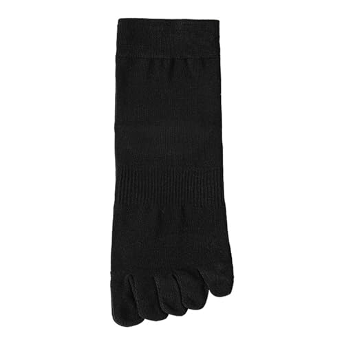 Yizelli 3 Paar Mid Crew Zehensocken für Frauen Mädchen Weiche Baumwolle Fünf Finger Socken für Frühling Herbst (Schwarz) von Yizelli