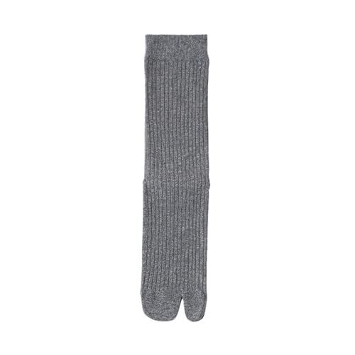 Yizelli 3 Paar Damen Tabi Socken Warme Wolle Split Toe Mid Crew Socken für Herbst Winter (Grau) von Yizelli