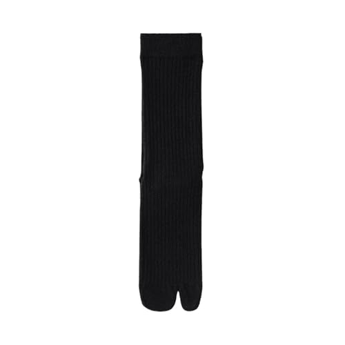 Yizelli 3 Paar Damen Tabi Socken Warme Wolle Split Toe Mid Crew Socken für Herbst Winter (Schwarz) von Yizelli