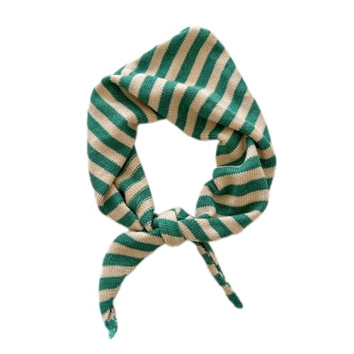 Yizelli Dreieck Strickschal für Frauen Warmer Streifen Schal für Frühling Herbst Winter (Grün) von Yizelli