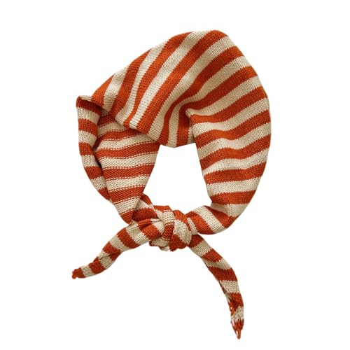 Yizelli Dreieck Strickschal für Frauen Warmer Streifen Schal für Frühling Herbst Winter (Orange) von Yizelli