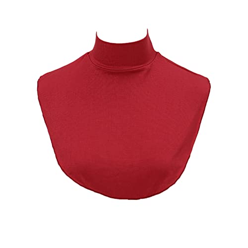 Yizelli Frauen Abnehmbare Gefälschte Rollkragen Solide Farbe Falsche Bluse Kragen für Frühling und Herbst (Weinrot) von Yizelli