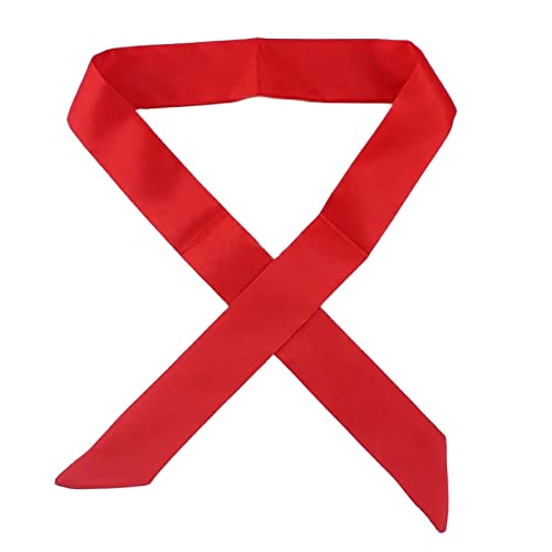 Yizelli Skinny Halstuch Einfarbig 39,30 Zoll Langes Schmales Halstuch Satin Haarband Armband für Frauen - Rot von Yizelli
