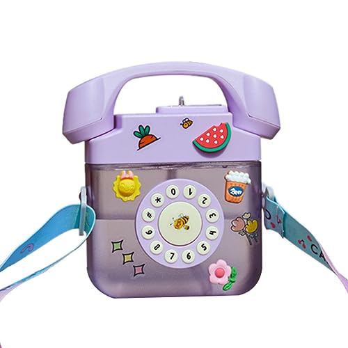 400 ml Telefonform Wasserflasche Mädchen Strohhalmflasche mit Aufkleberband Kinder Outdoor Wasserkocher von Yjcnelcr