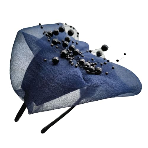 Eleganter Haarschmuck mit Perlen für Damen, stilvolle Schleife, Fascinator, Hut, Stirnbänder, Kopfbedeckung für Partys und Abende von Yjcnelcr