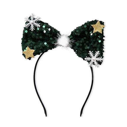 Funkelnde Weihnachts-Stirnbänder mit Pailletten, Schmetterlingsform, Kopfbedeckung für Damen und Mädchen von Yjcnelcr