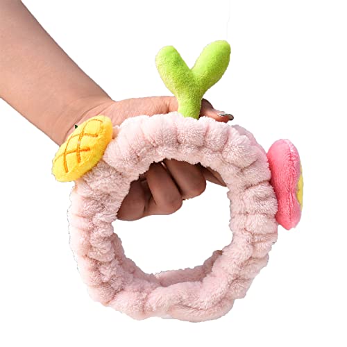 Haargummis für Damen, Obst- und Sprossenform, extrem weich und ultra-saugfähig, Komfort für Make-up, Gesichtshaarband, mit mehrfarbigen Haarbändern, Haarband, Pferdeschwanz-Halter für Frauen und von Yjcnelcr