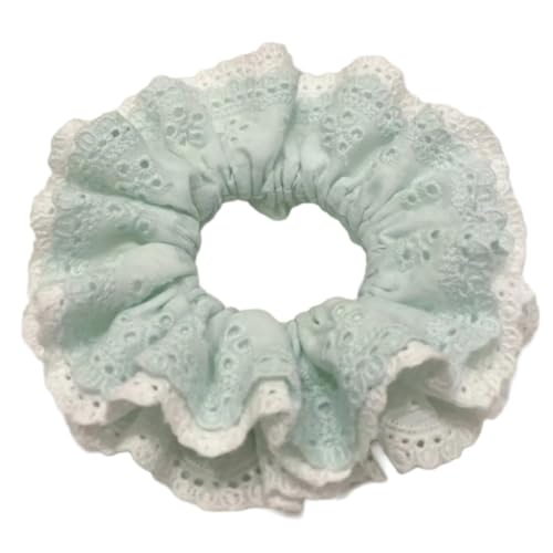 Haargummis für Damen, aufwändige gerüschte Haargummis für Frauen, niedliche Haargummis, mehrlagiges Haarseil, Haargummi, grüne Lacework, elastische Haargummis, Haarband, Pferdeschwanzhalter für Frauen von Yjcnelcr