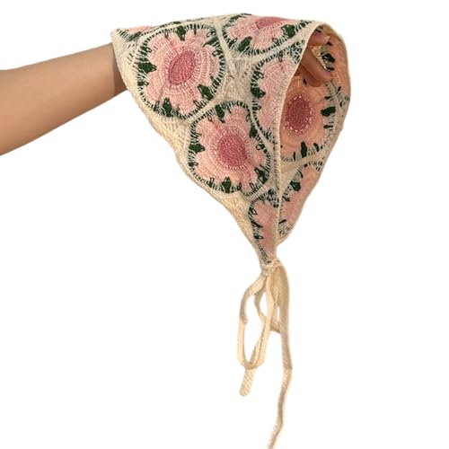 Häkelblumenkopftuch, Stirnband, Haarschal, Bandannas, Frühlingshaarband, französische Kopfbedeckung, Fotokopftuch von Yjcnelcr