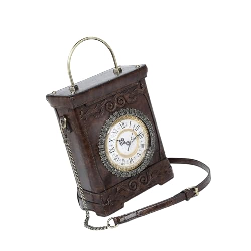 Leder Crossbody Handtasche Fashion Umhängetasche Neuheit Uhr Geformte Geldbörsen Leder Botenbeutel Mit Abnehmbarer Kettenumhängetasche von Yjcnelcr