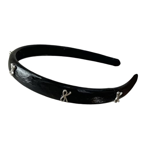 Mädchen Kopfbedeckung Kleine Schleifen Stirnband Schwarz Elegant 2000er Trend Schleifen Metallic Kopfbedeckung Sweet Balletcore von Yjcnelcr