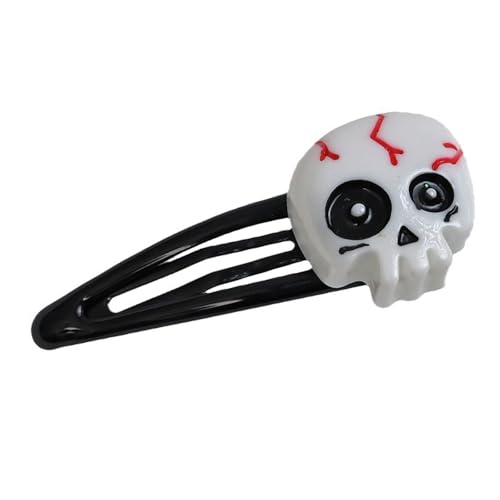 Schwarze Totenkopf-Haarspange, einfach zu verwenden, für trendige, modische Statements, Kostüm, Cosplay, Haarnadel, Haarteile, Haarschmuck von Yjcnelcr