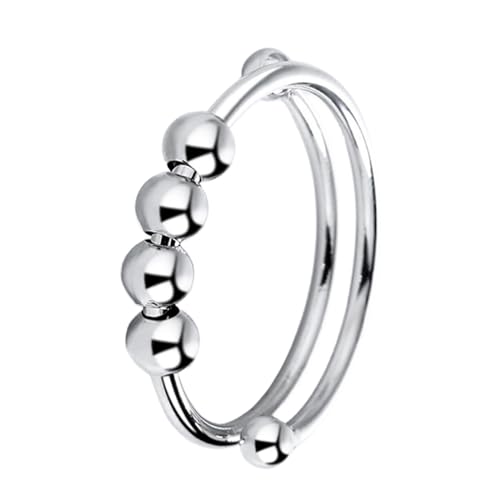 Yjcnelcr 1 x Spinnerring zum Stressabbau, Edelstahlperle, offen, verstellbare Größe, Damenschmuck Yjcnelcr 1 x Spinnerring zum Stressabbau, Edelstahlperle, offen, verstellbare Größe, Damenschmuck von Yjcnelcr
