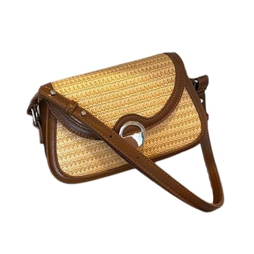 Yjcnelcr Allzugemachte Crossbody Tasche Für Frauen Retro Handtasche Stroh Strand Schulter Handgewebt von Yjcnelcr