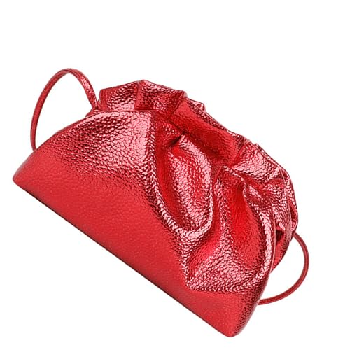 Yjcnelcr Casual Recond Bag Cloud Textur Design Falten PU Multi Pocket Organization Bequemer Verstellbarer Gurt Handtasche Verstellbarer Riemen von Yjcnelcr