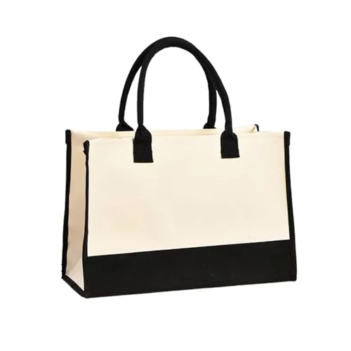 Yjcnelcr Frauen Große Kapazität Strandbeutel Wasserfeste Leinwand Modehandtaschen All Matching Shopping Top Frauen Handtaschen Mode Einkaufswasser Wasserfestes Strandgriff von Yjcnelcr