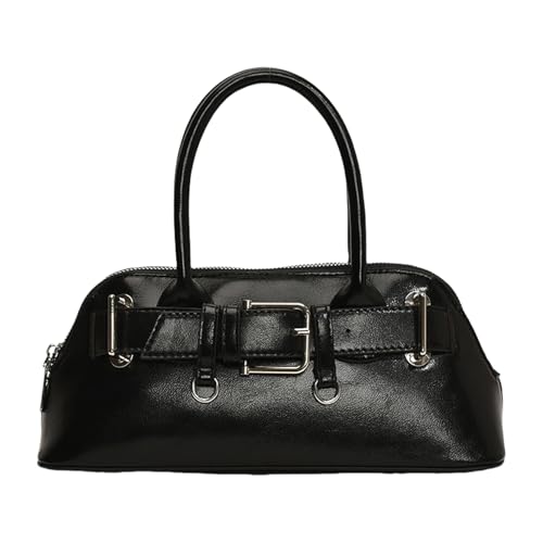 Yjcnelcr Frauen PU Leder Umhängetasche Stilvoller Bowling Top Handtasche All Matching Crossbody Einkauf Für Tägliche Frauen Schulter Trend Crossbody Messenger PU Leder Handtasche Bowling von Yjcnelcr