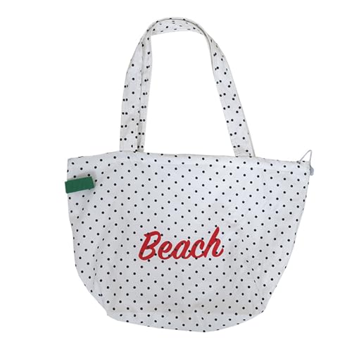 Yjcnelcr Frauen Umhängetasche Polkas Dot Achselhöhle School Einfacher Handtasche Buchstabe Gedruckt Einkauf Für Tägliche Pendelpendelpolkas Dot Achsel von Yjcnelcr