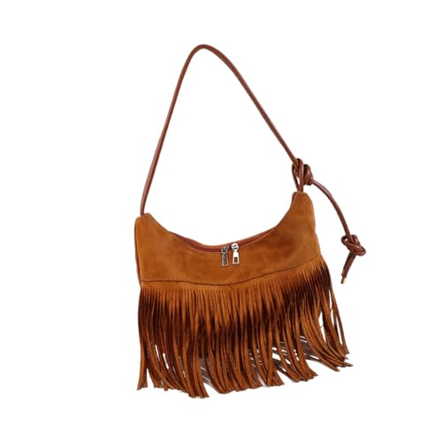 Yjcnelcr Frauen Umhängetaschen Trendy Crossbody Große Kapazitäts Achselhöhlenquitels Unterarm Pendler Für Tägliche Frauen Trendige Schulter Retro Achselmaterial Quasten Crossbody Für Täglich von Yjcnelcr