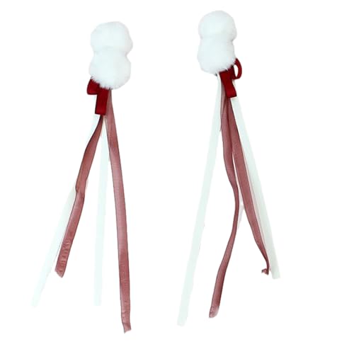 Yjcnelcr Haarspangen für Frauen, Haarspangen, Neujahr, pelzige Pompons, Haarspangen, Haarspange, süße Schleife, pelzige Haarnadeln, Haarspangen, Haarschmuck für Damen und Mädchen von Yjcnelcr
