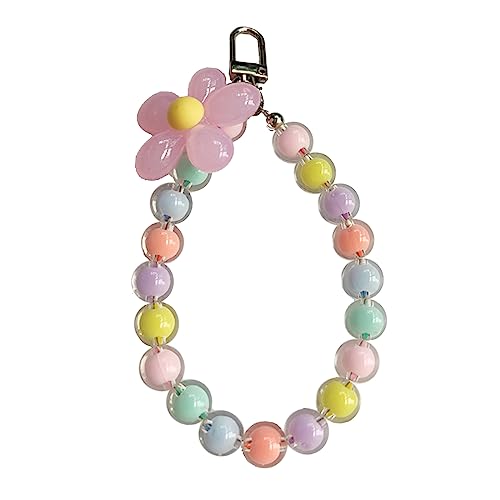 Yjcnelcr Handgefertigtes Armband mit Acrylperlen, Handarbeit, Handykette, Acryl-Textur, Handy-Schmuck für Taschen, Acryl von Yjcnelcr