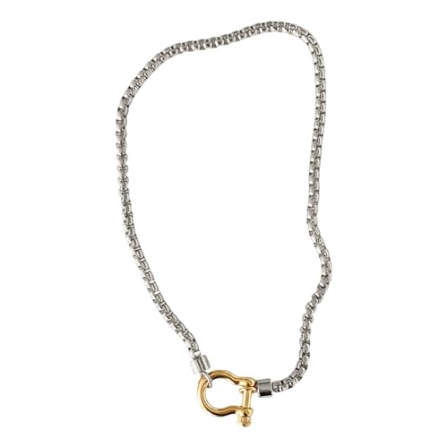 Yjcnelcr Modische Karabineranhänger-Halskette, stabiler Edelstahl, Schmuck-Accessoire für Freizeit oder Party, Edelstahl von Yjcnelcr