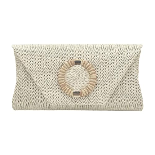 Yjcnelcr Strohklüftungen Geldbörse Frauen Umschlagbeutel Stroh Crossbody Schulter Handtasche Summers Strand Gewebte Kupplungen Handtasche Sommerstrandtasche von Yjcnelcr
