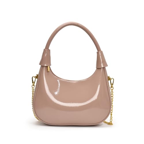 Yjcnelcr Trendige PU Handtasche Hochglänzende Abendbeutel Umtaschen Mit Geräumigem Innenraum Ideal Zum Einkaufen Und Zum Essen Von Mode Geldbörse von Yjcnelcr