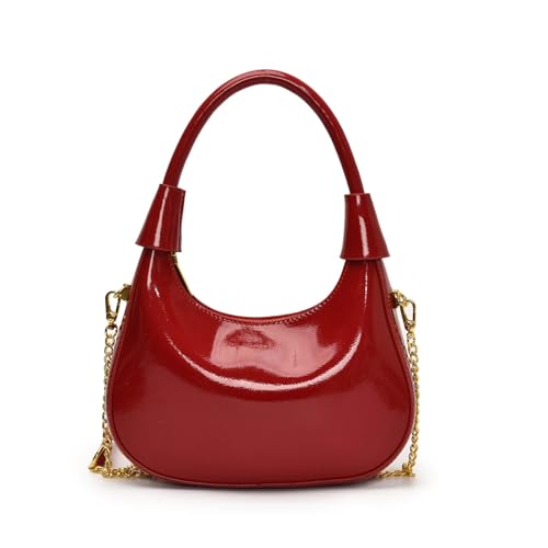 Yjcnelcr Trendige PU Handtasche Hochglänzende Abendbeutel Umtaschen Mit Geräumigem Innenraum Ideal Zum Einkaufen Und Zum Essen Von Mode Geldbörse von Yjcnelcr