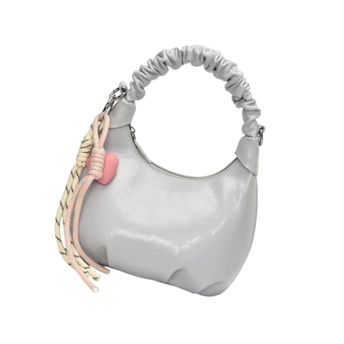 Yjcnelcr Zeitgenössische Handtasche PU Leder Umhängetasche Ruched Crossbody Purse Stilvolle Satchel Für Ungezwungene Einkäufe Oder Reisen Weiche PU Leder Freizeittasche von Yjcnelcr