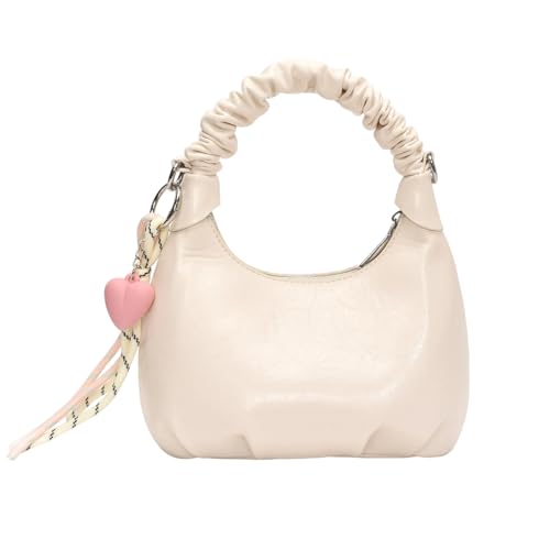 Yjcnelcr Zeitgenössische Handtasche PU Leder Umhängetasche Ruched Crossbody Purse Stilvolle Satchel Für Ungezwungene Einkäufe Oder Reisen Weiche PU Leder Freizeittasche von Yjcnelcr